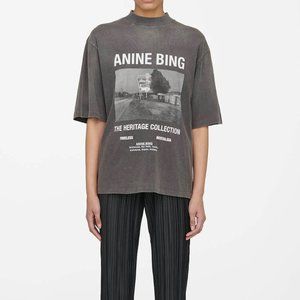 Anine Bing WES TEE MOTEL - WASHED BLACK